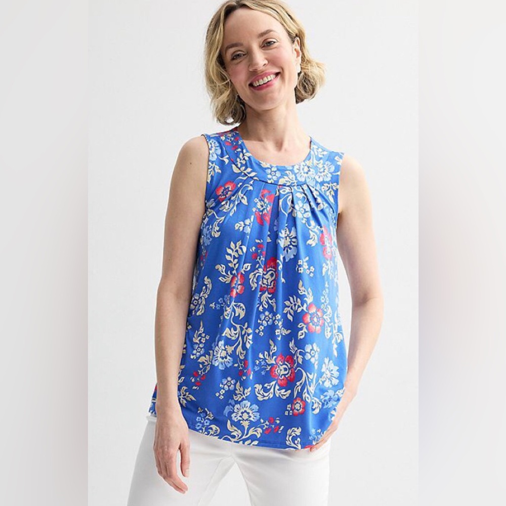 CROFT & BARROW Womens Semi Loose Sleeveless Top Size Medium Petite Stretch New